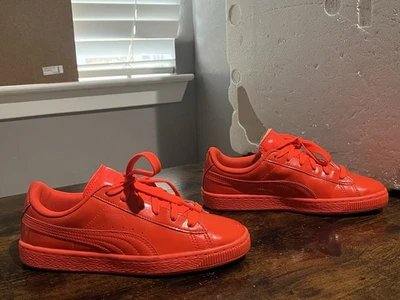 Zapatillas deportivas Puma Big Kids charol zapatos de gimnasio naranja neón talla 4 - Imagen 1 de 4