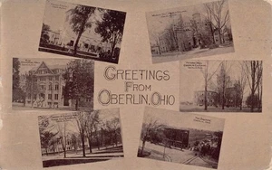 Greetings from Oberlin College Town Multi Views Ohio 1911 postcard - Picture 1 of 2