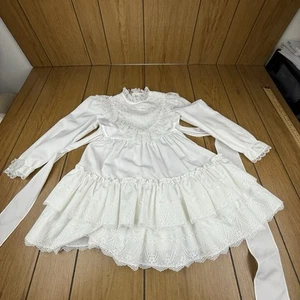 VTG Madonna by Haddad Christening Dress Gown Beautiful Floral Embroidery 6x - Picture 1 of 24
