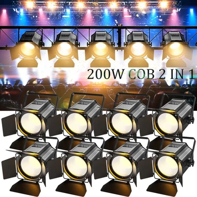 200W COB 2in1 Par Can Light DMX512 DJ Disco Party Stage Lighting with Barn Door - Image 1 of 4