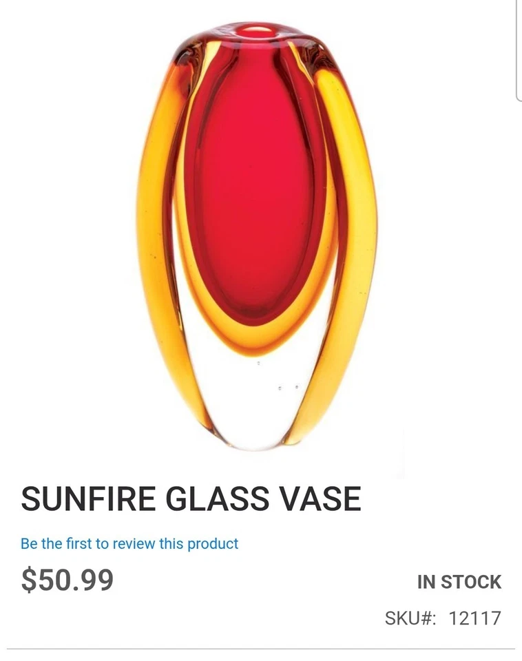 SUNFIRE GLASS VASE - Image 1 of 1