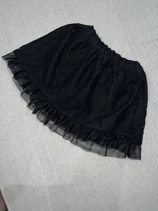 Girls Faded Glory 7/8 Black Lacy Ruffle Skirt - Picture 1 of 5