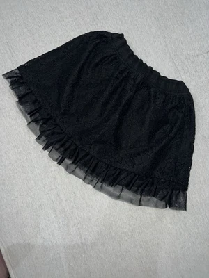 Girls Faded Glory 7/8 Black Lacy Ruffle Skirt - Image 1 of 4