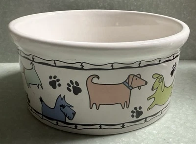 Funny Dog by Bowl Dishwasher Safe Stoneware Dog Bowl 6” X 3” - Image 1 of 4