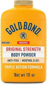 Polvo corporal Gold Bond medicado original fuerza, 10 oz., sin talco, anti-picazón - Imagen 1 de 8