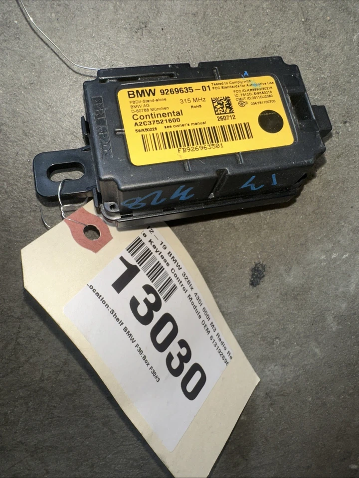 2012-2016 BMW 328i 335i Radio Remote Receiver Module Oem F30 - Image 1 of 2