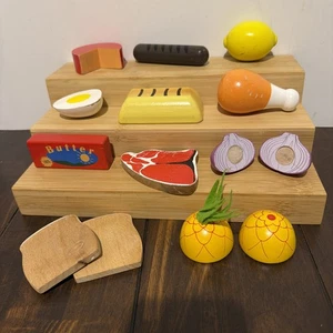 Melissa & Doug Juego de Madera Comida Fingir Huevo Filete Queso Limón Cebolla Lote de 12 - Imagen 1 de 3