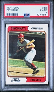 1974 Topps Baseball #300 Pete Rose Cincinnati Reds PSA 6 EX-MT - Picture 1 of 3
