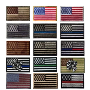 USA Amerikanische Flagge Aufnäher 3"X2" Klettverschluss ® Marke Verschluss Haken und Schlaufe - Bild 1 von 20