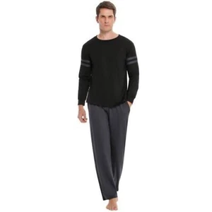 Pajama Cotton Long Sleeve Top with Pants Sleepwear Pjs Loungewear Lounge Set L - Picture 1 of 11