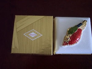 Estee Lauder Red Parrot Bird Compact w/BEAUTIFUL Solid Perfume (Rare) - BNIB - Picture 1 of 4