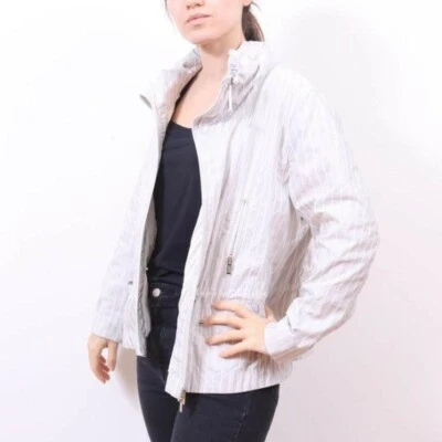 Armani Collezioni Gray And White Stripe Jacket - Image 1 of 4