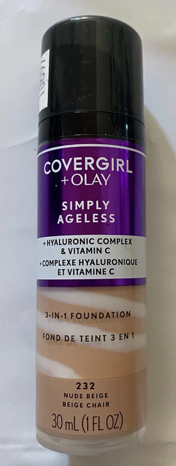 COVERGIRL Olay Simply Ageless 3 in 1 Liquid Foundation 232 Nude Beige - 1oz