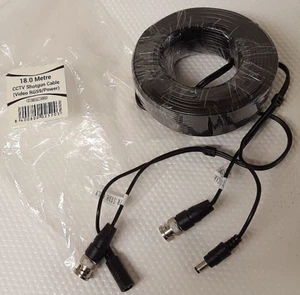 BNC Shotgun CCTV Cable, 18m Security (C-BNC-18M) Home Surveillance Cable Wires - Picture 1 of 6