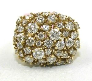 Natural Round Diamond Cluster Wide Lady's Ring 14k Yellow Gold 2.34Ct - Picture 1 of 7