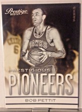 2013-14 PANINI PRESTIGE PRESTIGIOUS PIONEERS BOB PETTIT HAWKS     WM15