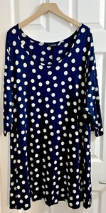 ☆Evans Stretch Jersey Polka Dot T-Shirt Top, Teal☆Plus Size 26/28☆Immaculate!☆ - Picture 1 of 3