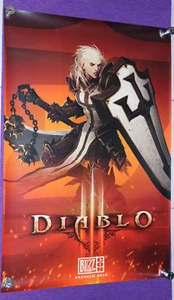 BLIZZCON BLIZZARD 2015 OFFICIAL DIABLO 3 III FEMALE CRUSADER POSTER- NEW - Picture 1 of 2