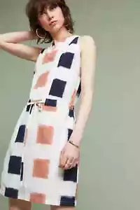 The Odells Anthropologie Shirt Dress Medium Short 100% Cotton Henley Belted NWT - Picture 1 of 9