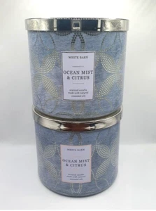 BATH AND BODY WORKS OCEAN MIST & CITRUS 3-WICK CANDLE 14.5 OZ (SET OF 2) - Picture 1 of 1