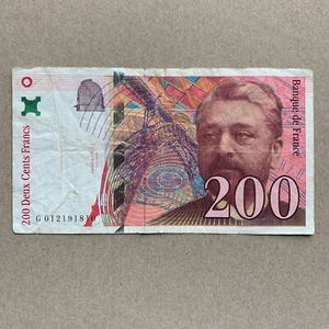 Gustave Eiffel Tower Banknote France 200 Francs 1996 Currency Paper Money Note - Picture 1 of 4