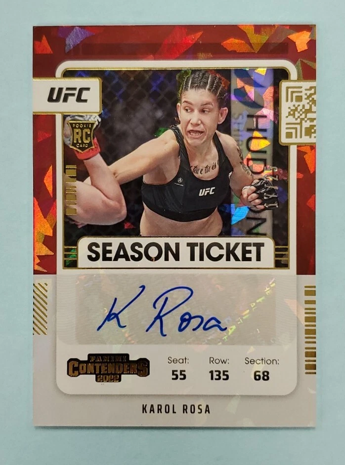 2022 Panini Chronicles UFC Karol Rosa Auto Cracked Ice Contenders Rookie RC /25 - Image 1 of 2