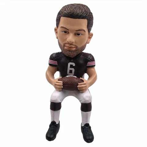 Baker Mayfield Cleveland Browns Benchwarmerz Sitting Mini Bobblehead NFL Cover