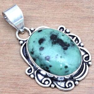 Pendant Ruby Zoisite Gemstone Gift For Her 925 Silver Jewelry 1.75"