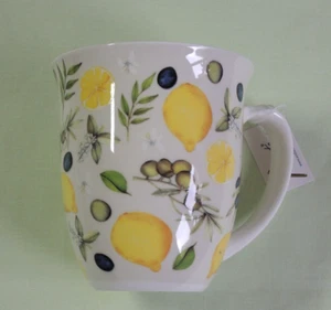 1 Porzellan Tassen Zitronen Oliven Ambiente 0,4l Becher Kaffeetassen Tee - Bild 1 von 6