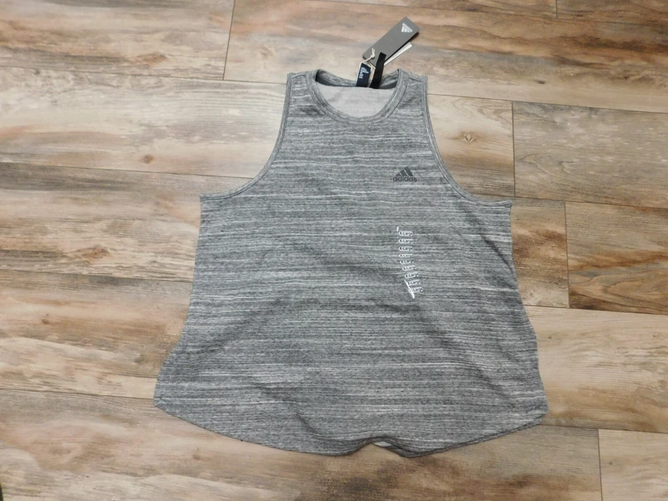 Adidas Womens White /Gray S2S SMR Heavy Cotton Tank #DU1924 Size XL