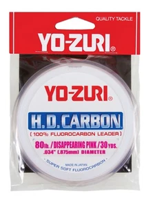 Yo-Zuri HD Carbon Disappearing Pink 30 Yards Fluorocarbon Leader Assorted Weight - Picture 1 of 1