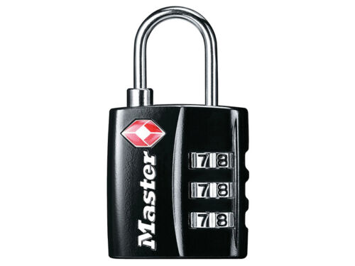 Master Lock TSA 3-Digit Combination Black Finish 30mm Padlock
