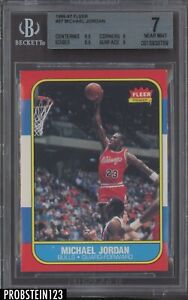 1986-87 Fleer Basketball #57 Michael Jordan RC Rookie HOF BGS 7 w/ 9 LOOKS NICER