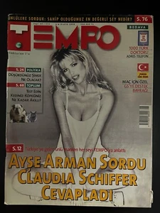 TEMPO '98 Turkish magazine CLAUDIA SCHIFFER cover/exclusive interview/H.CLINTON - Picture 1 of 10