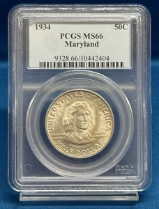 1934 Maryland Commemorative Half Dollar PCGS MS66 – Bright & Clean - Picture 1 of 4