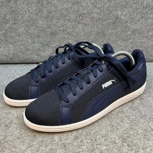 Puma Smash V2 Mens Navy Mesh Leather Sneakers Shoes Street Wear Size 10.5 - Picture 1 of 8