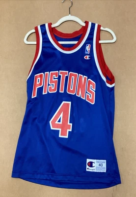 Camiseta Vintage Champion Dumars Detroit Pistons NBA #4 Throwback Azul Talla Pequeña 40 Foto 1 de 4
