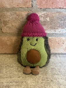 Jellycat Amuseable Fuschia Cozi Avocado Bobble Hat Plush Soft Toy small - Picture 1 of 4