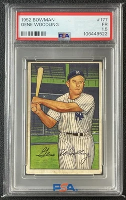 Bowman Baseball Gene Woodling PSA 1.5 1952 #177 Yankees 9522 Foto 1 de 2