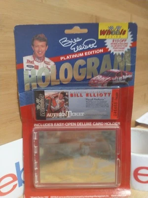 Bill Elliott Edición Platino 1992 Ruedas Racing Holograma Tarjetero + Boleto Foto 1 de 4