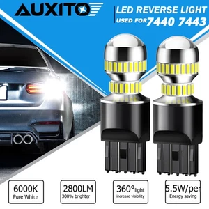 2x 7443/7440 Luces de freno traseras Xenón 6000K Blanco 54-SMD Bombillas LED - Imagen 1 de 14