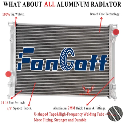 Fits 2009-2018 Dodge Challenger Chrysler 300 3.6 5.7 V8 Aluminum 4 Core Radiator Foto 1 de 4