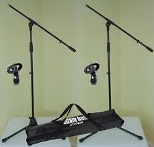 2 St. Mikrofonständer ECO mit Mikrofonklemme und Tasche ADAM HALL Mikrofonstativ