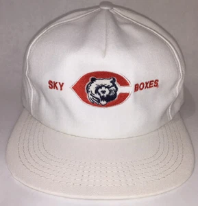 Vintage Chicago Bears Sky Boxes Snapback Trucker Hat White Sports Cap RARE - Picture 1 of 10