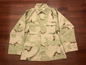 DESERT CAMOUFLAGE BUTTON UP COAT SHIRT MENS MEDIUM REGULAR BEIGE COMBAT CAMO M - Picture 1 of 4