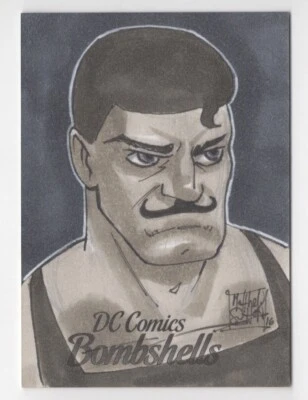 2017 Cryptozoic DC Comics Bombshells Sketch Card by Matthew Sutton 1/1 - Image 1 of 2