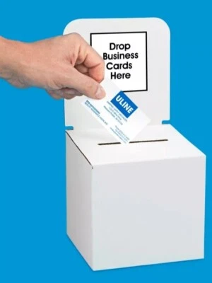 Corrugated White Ballot Boxes with Header 6"x6"x6" Qty. 10/Carton - Image 1 of 3