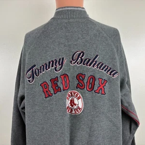 Tommy Bahama Boston Red Sox Sweater Mens Size M Quarter Zip MLB Baseball Grey - Picture 1 of 7