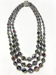 Vintage multi strand crystal necklace - Picture 1 of 5
