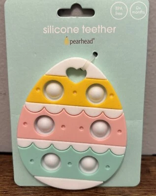 Pearhead Easter Egg Silicone Baby Teether Sensory Popping NEW 3 6 9 Mo - Image 1 of 3